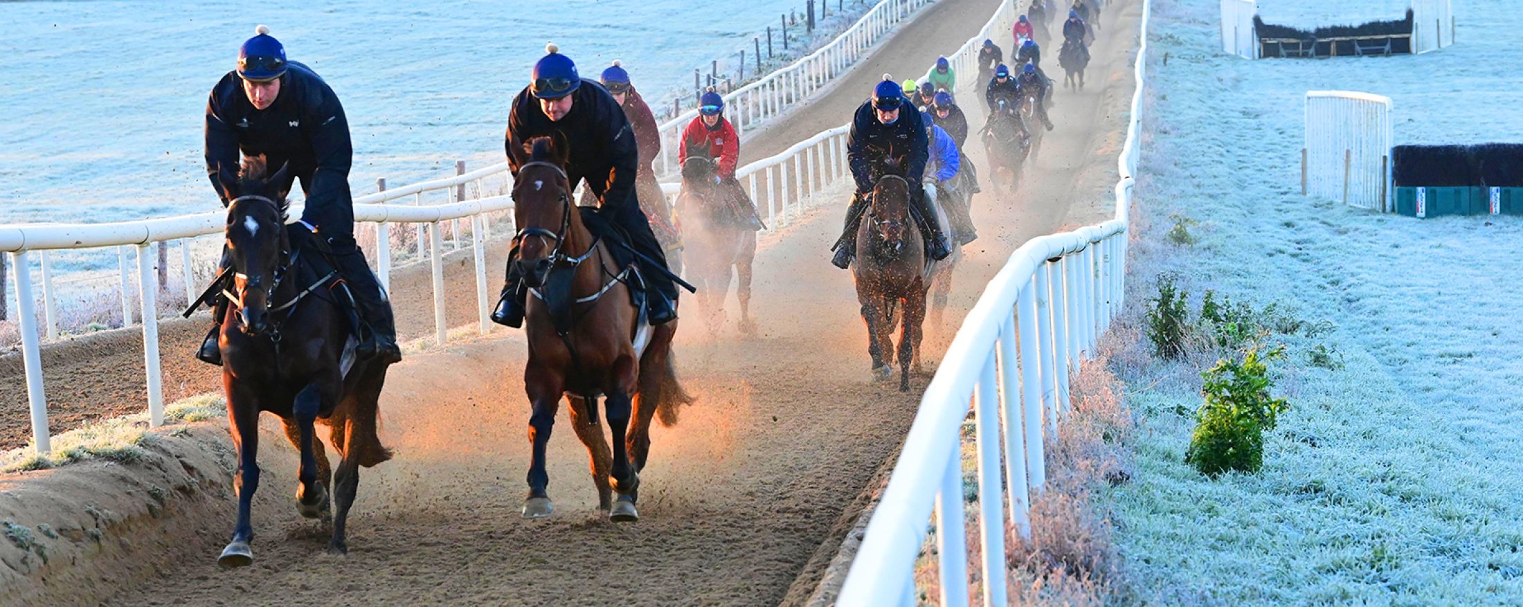 Gordon Elliott Cullenta Stables 7-December-2022.
The scene at trainer Gordon Elliott training gallops for morning workouts. Elliott has trained 121 winners so far this season.
Healy Racing