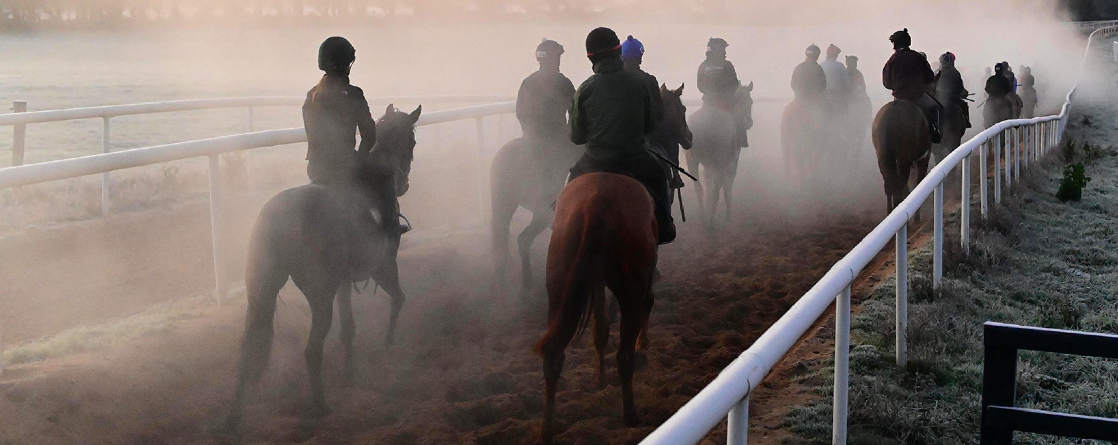 Gordon Elliott Cullenta Stables 7-December-2022.
The scene at trainer Gordon Elliott training gallops for morning workouts. Elliott has trained 121 winners so far this season.
Healy Racing